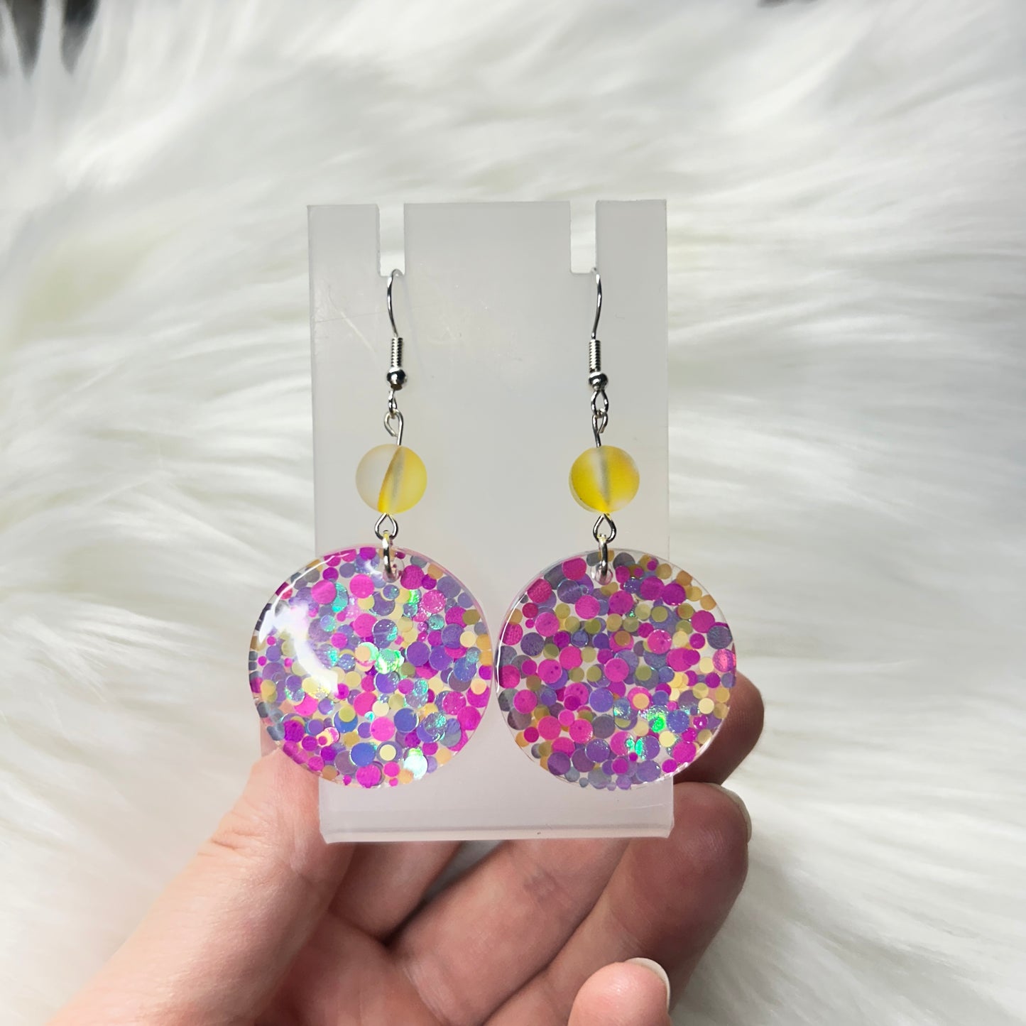 Handmade Color Pop Resin Statement Earrings