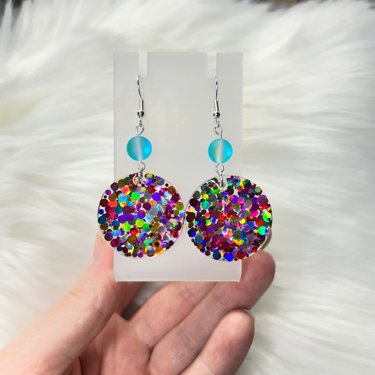 Handmade Color Pop Resin Statement Earrings