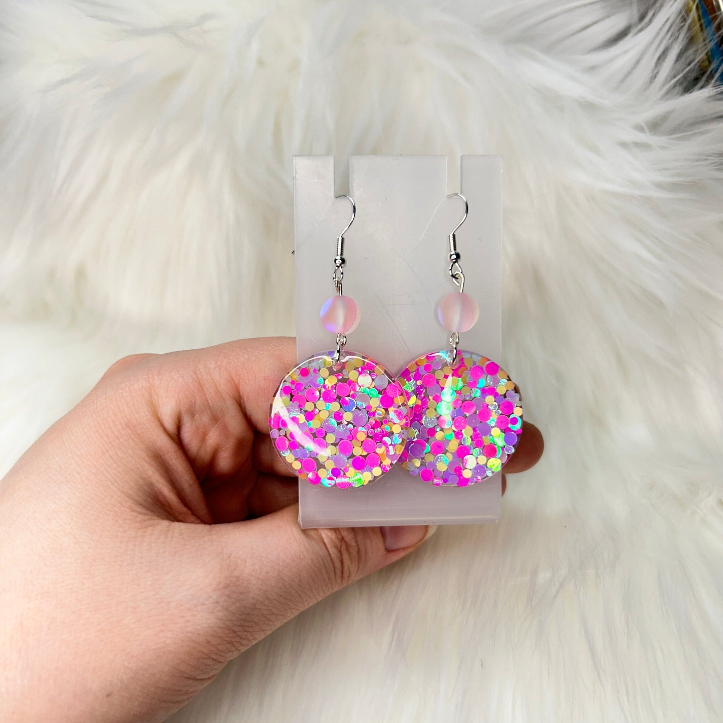 Handmade Color Pop Resin Statement Earrings