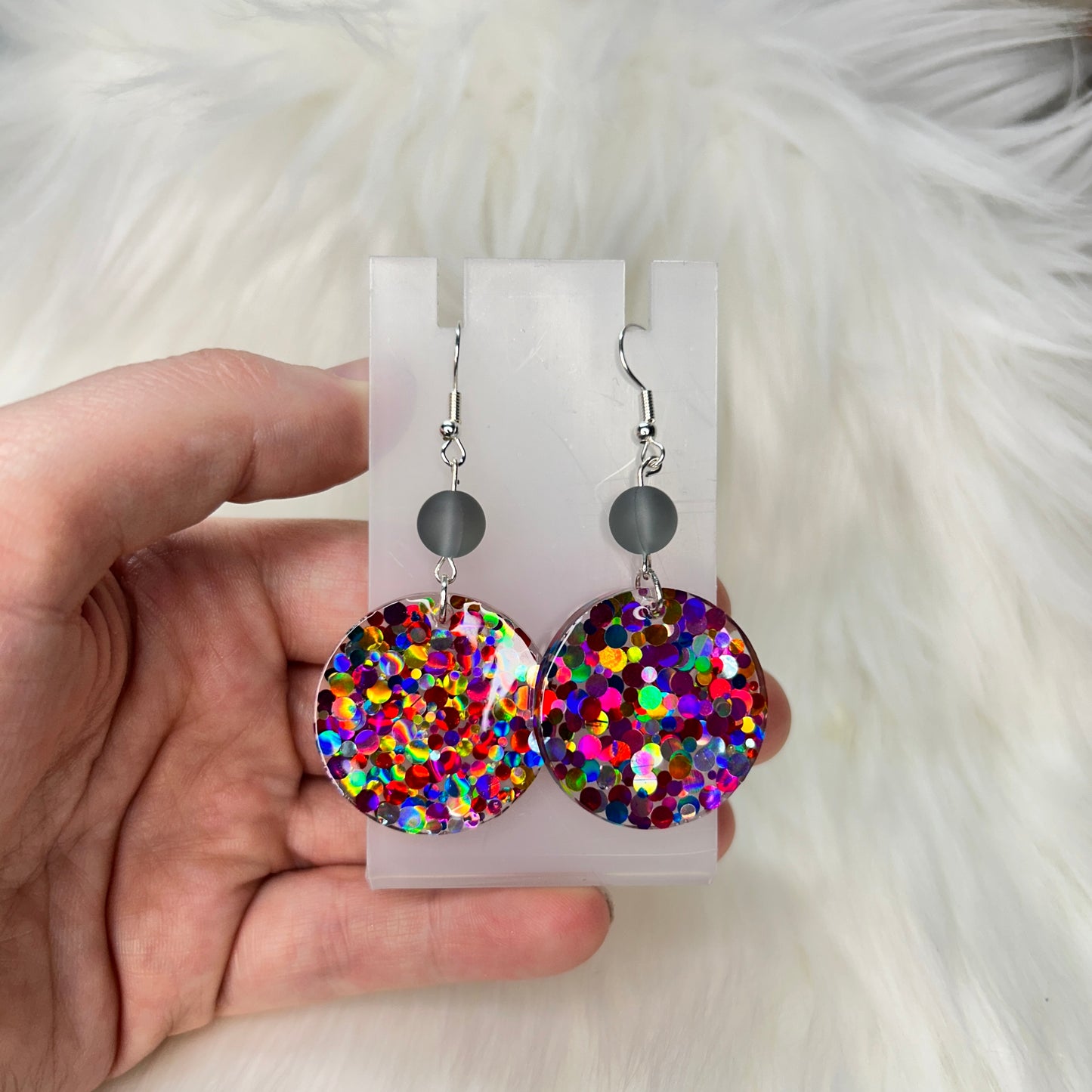 Handmade Color Pop Resin Statement Earrings