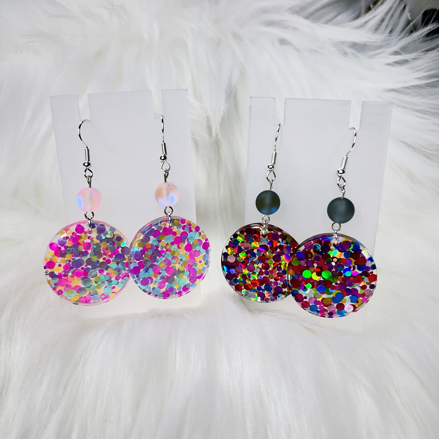 Handmade Color Pop Resin Statement Earrings